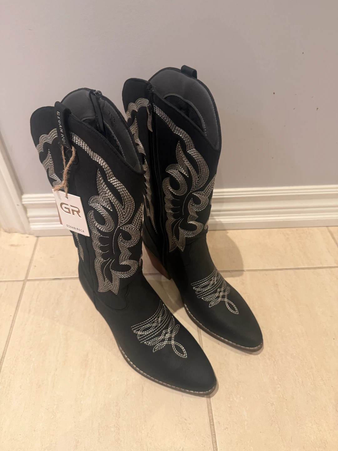 Gianni Rock Black Western Boots Size 10