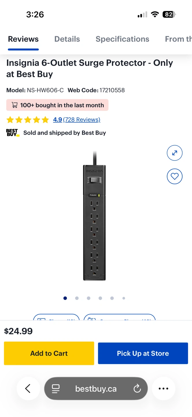 Moving sale-must go power strip Insignia 6-Outlet - photo 2