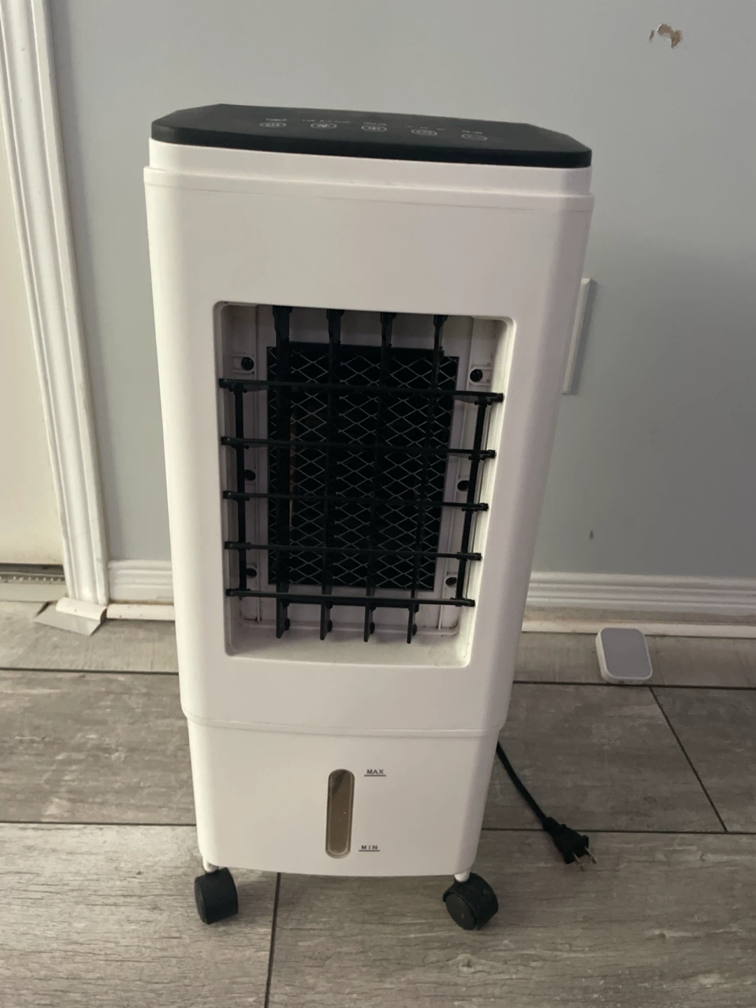 White Air Cooler with Wheels