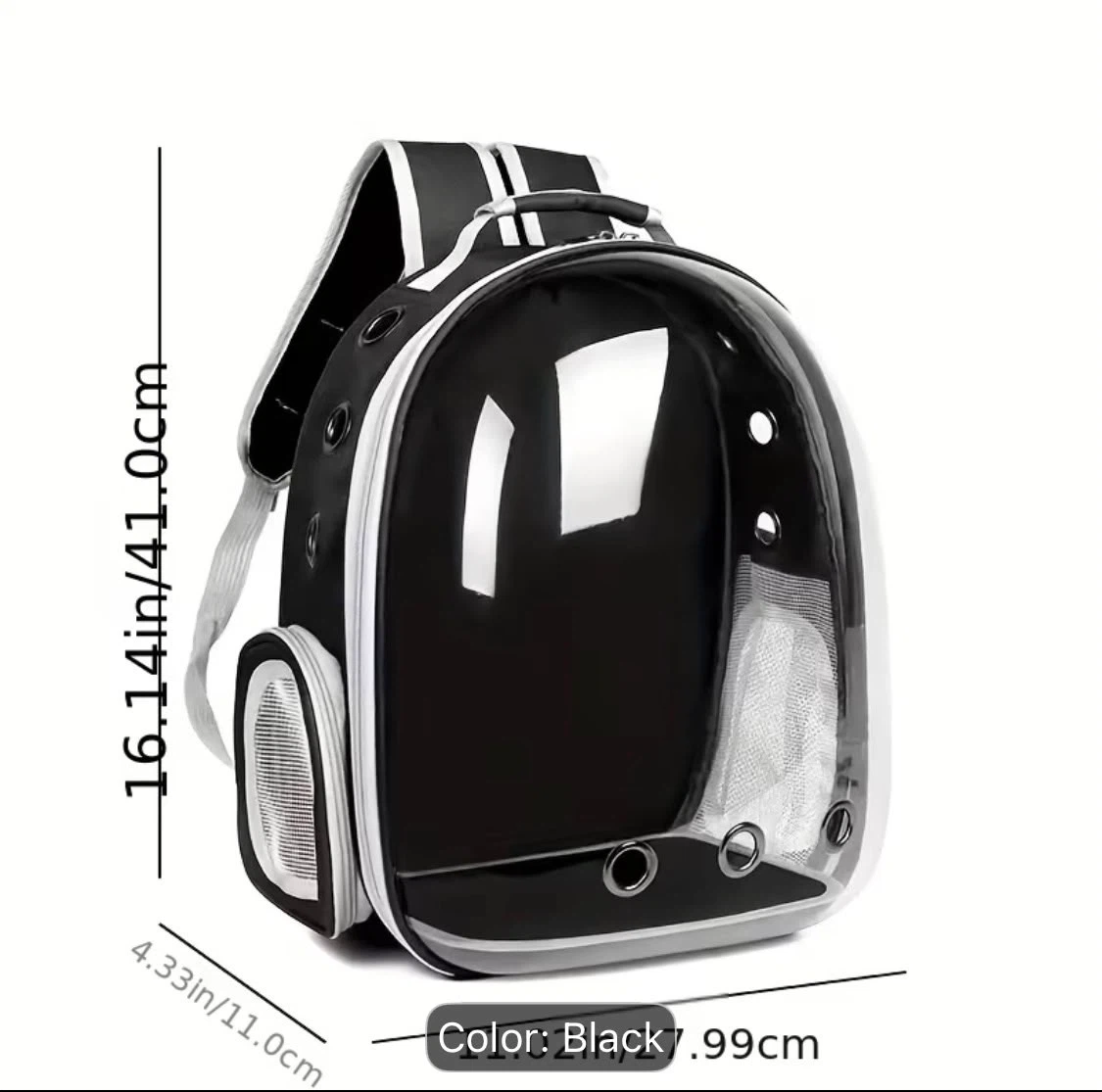 Black Pet Carrier Backpack