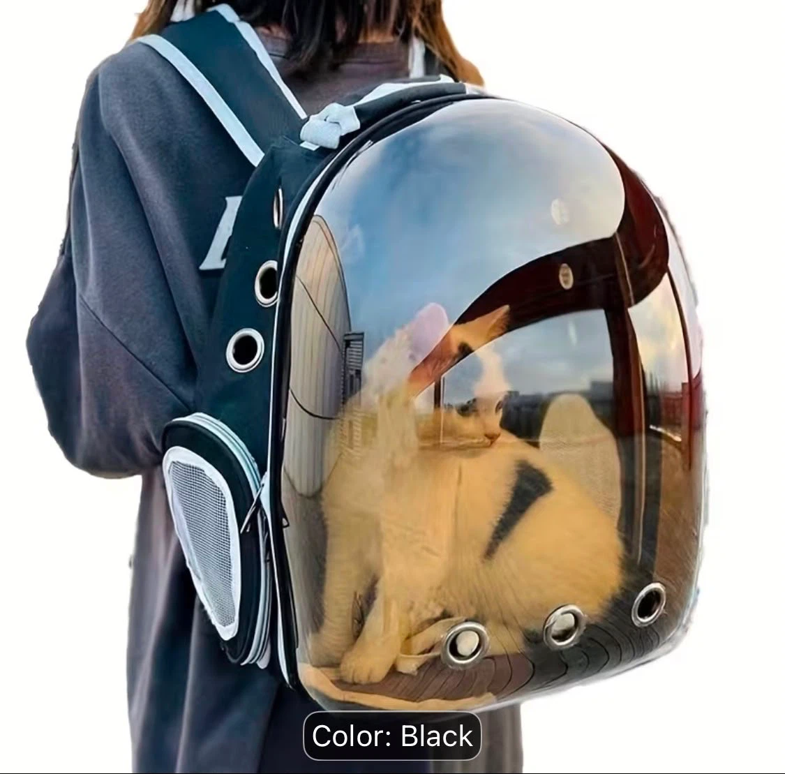 Black Pet Carrier Backpack - photo 2