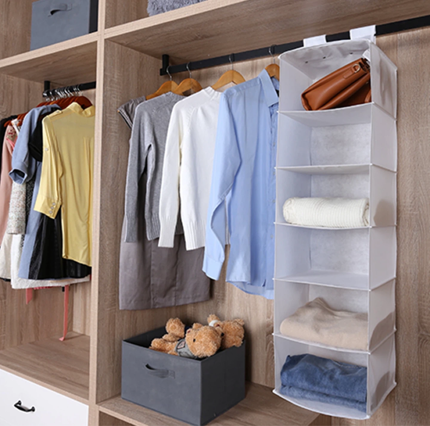 6 Shelf Non Woven Hanging Closet for Sale - photo 2