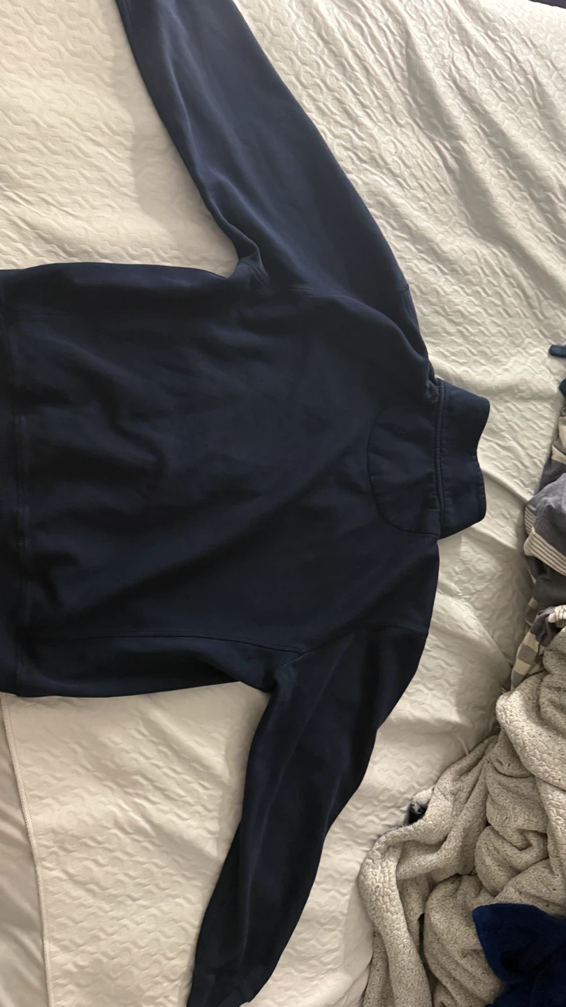 Navy Bootlegger 1/4 Zip Sweatshirt - photo 2