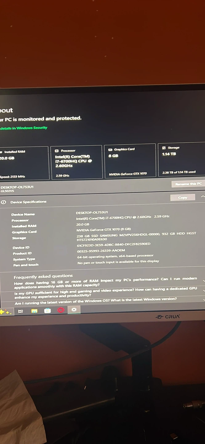 ASUS ROG GL502VS Gaming Laptop specs in description - photo 2