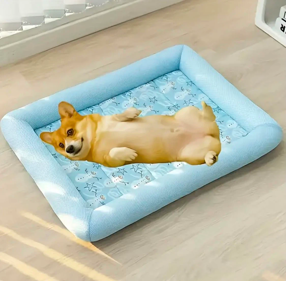Blue Pet Bed with Snowman Pattern - photo 2