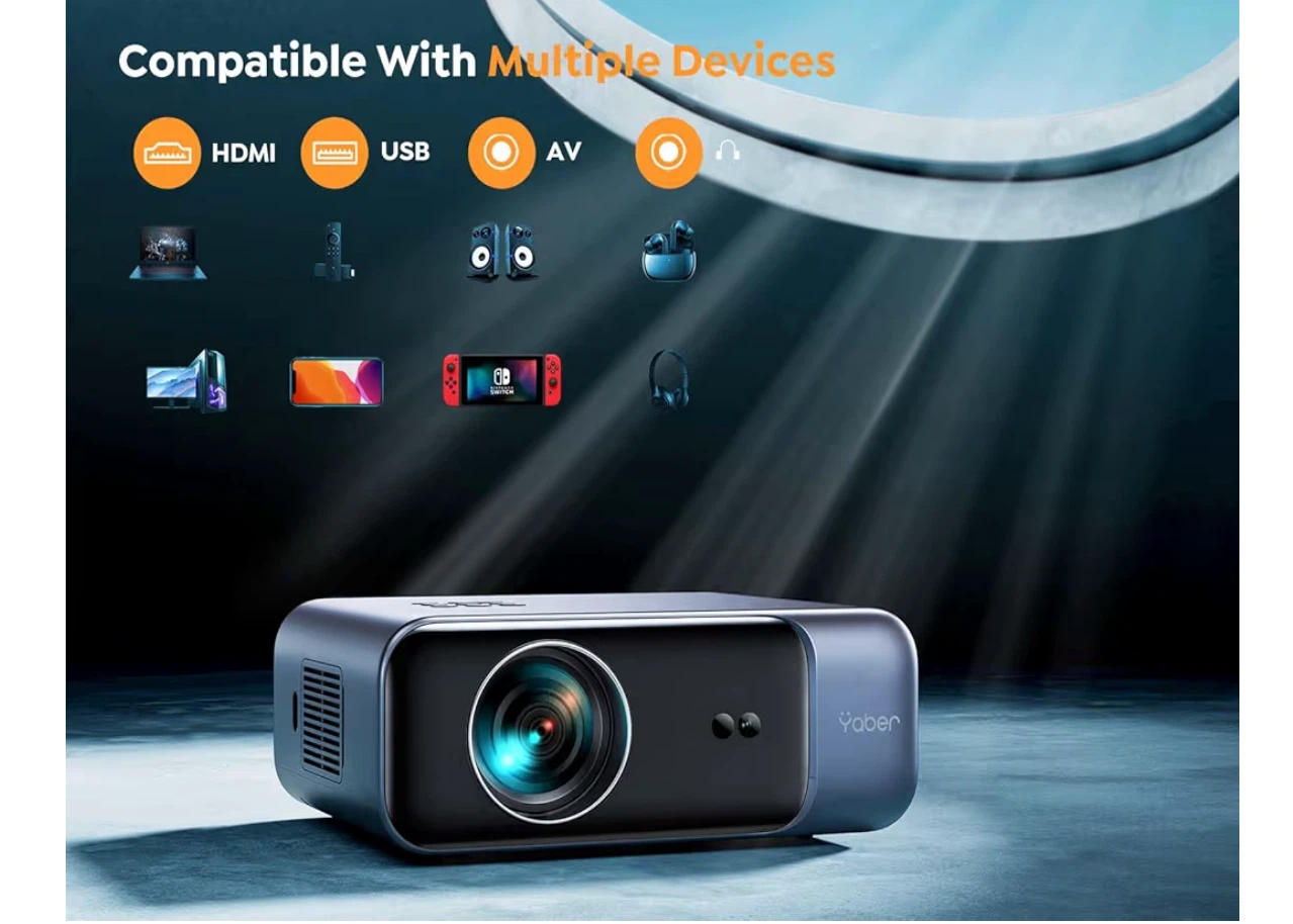 Projector with WiFi 6 and Bluetooth, YABER Pro V9 Native 1080P - photo 4