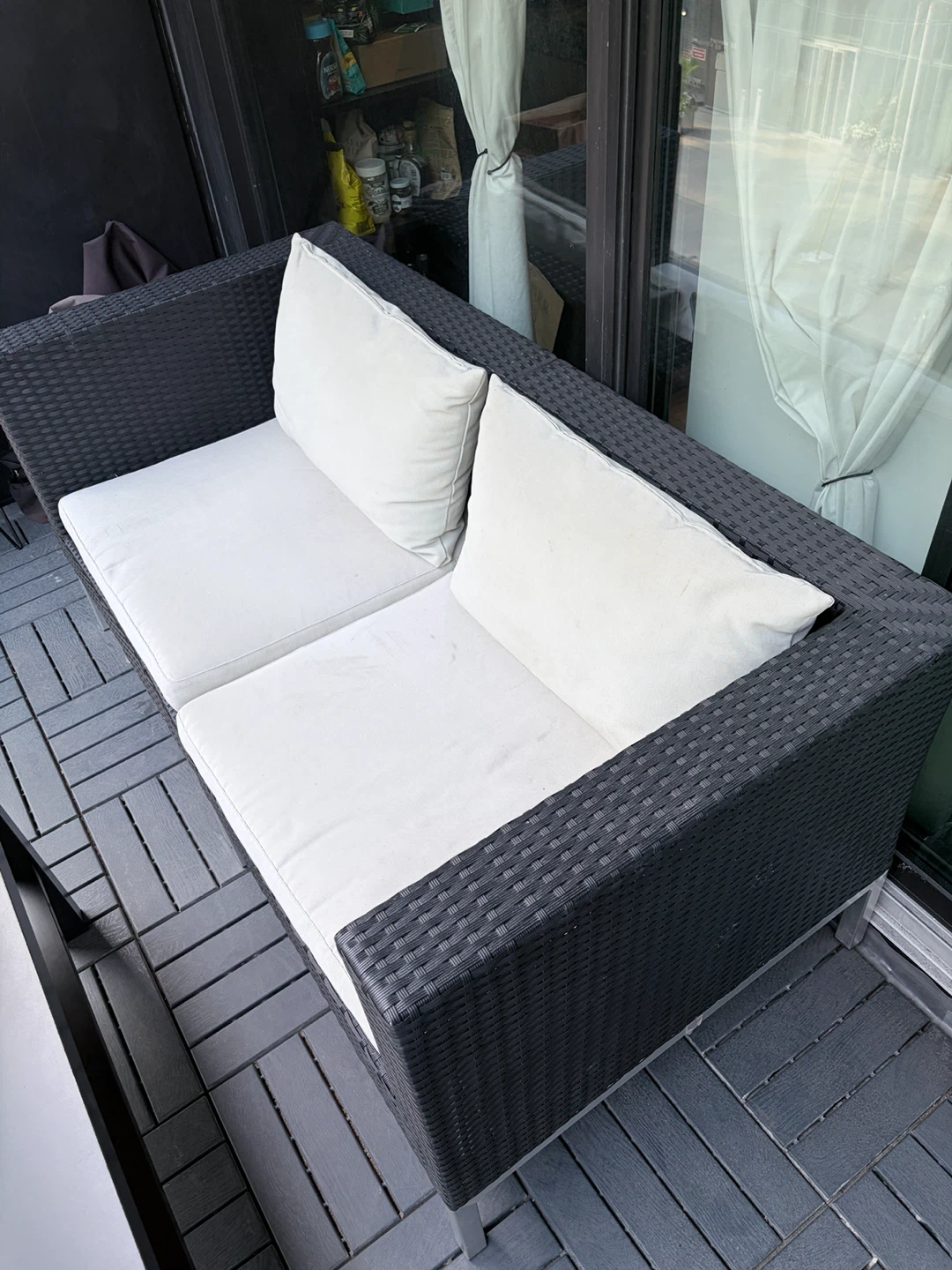 2 piece patio loveseat set - with all weather cover