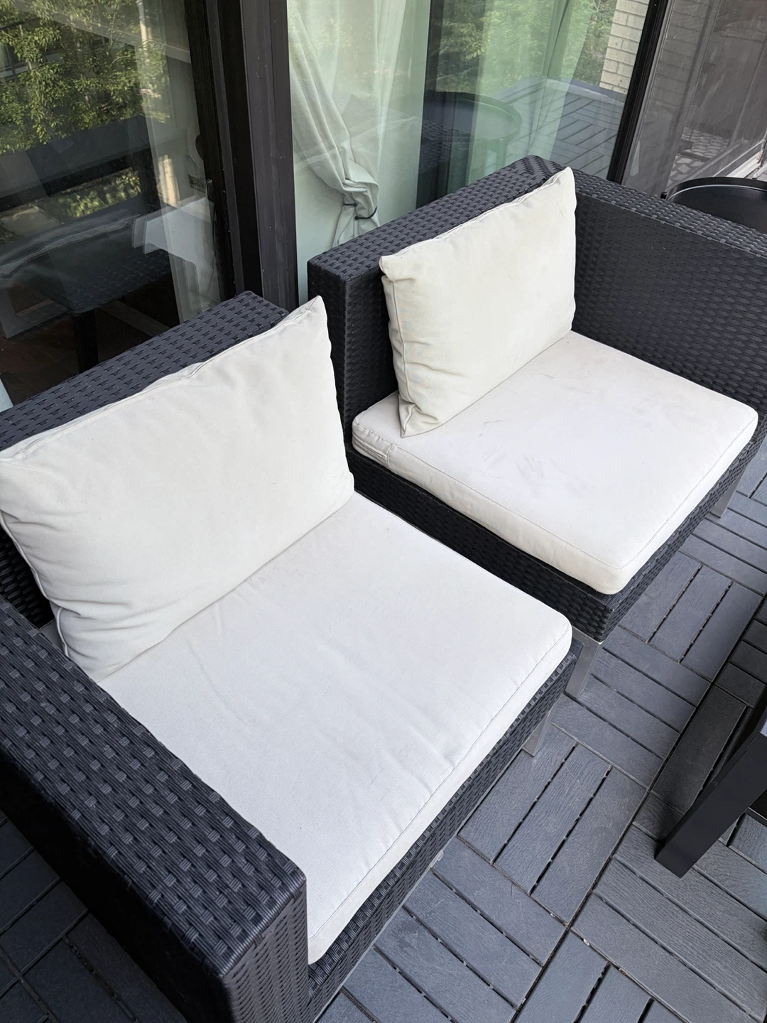 2 piece patio loveseat set - with all weather cover - photo 2