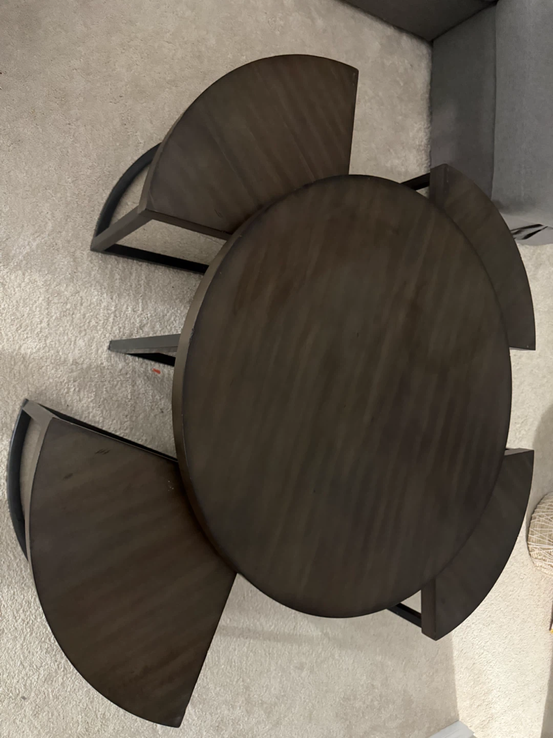 Nesting coffee  table with pull out side tables