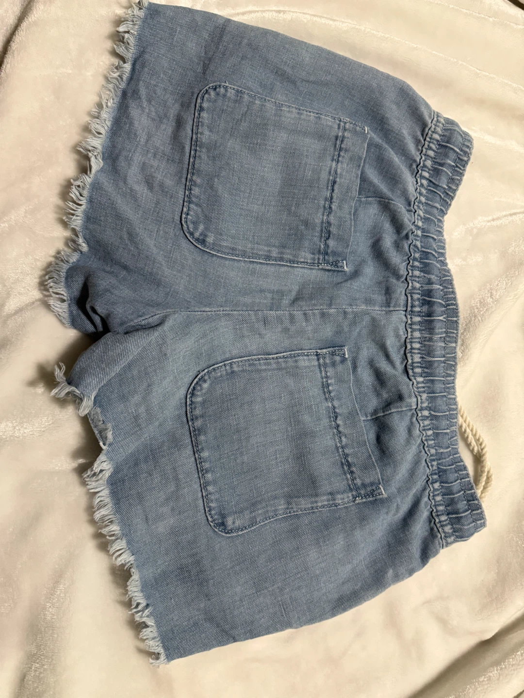 LOFT Denim Shorts with Fringed Hem - photo 2