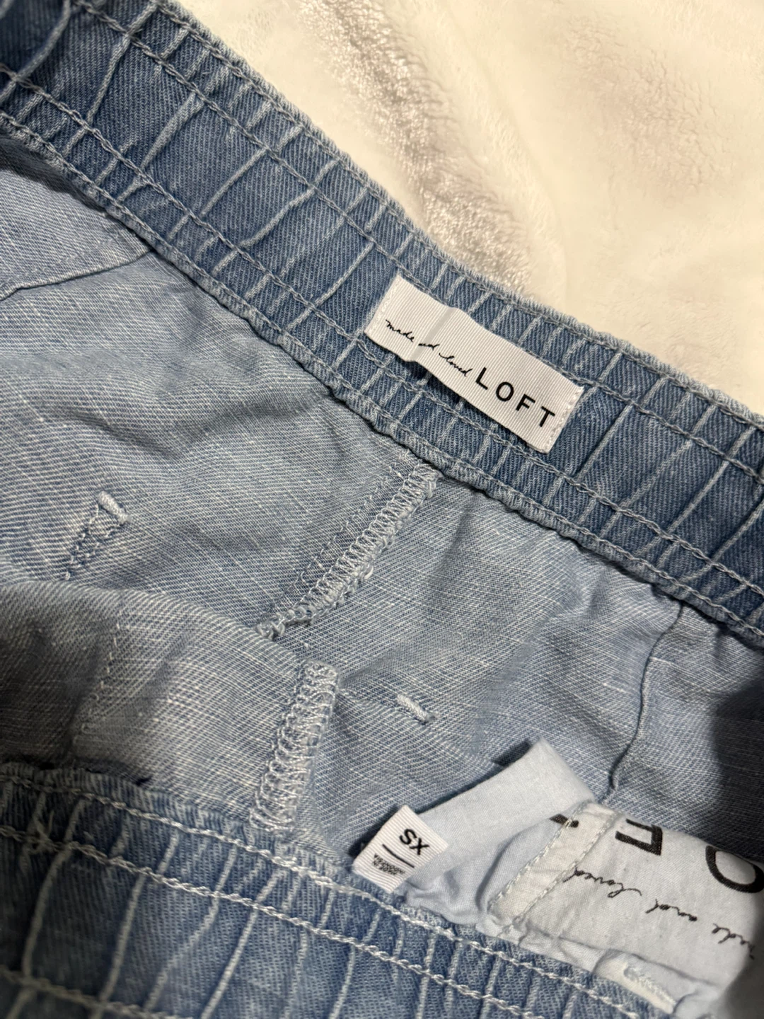 LOFT Denim Shorts with Fringed Hem - photo 3