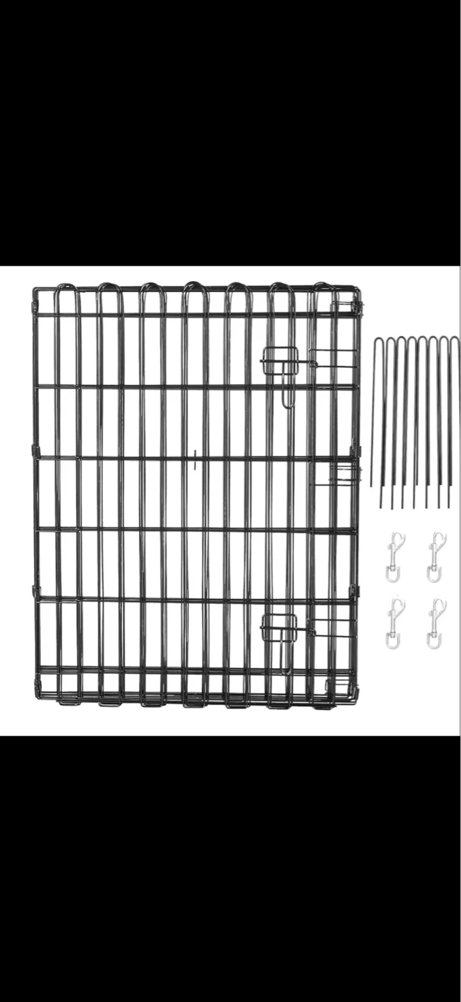 Black Metal Dog Pen 24”