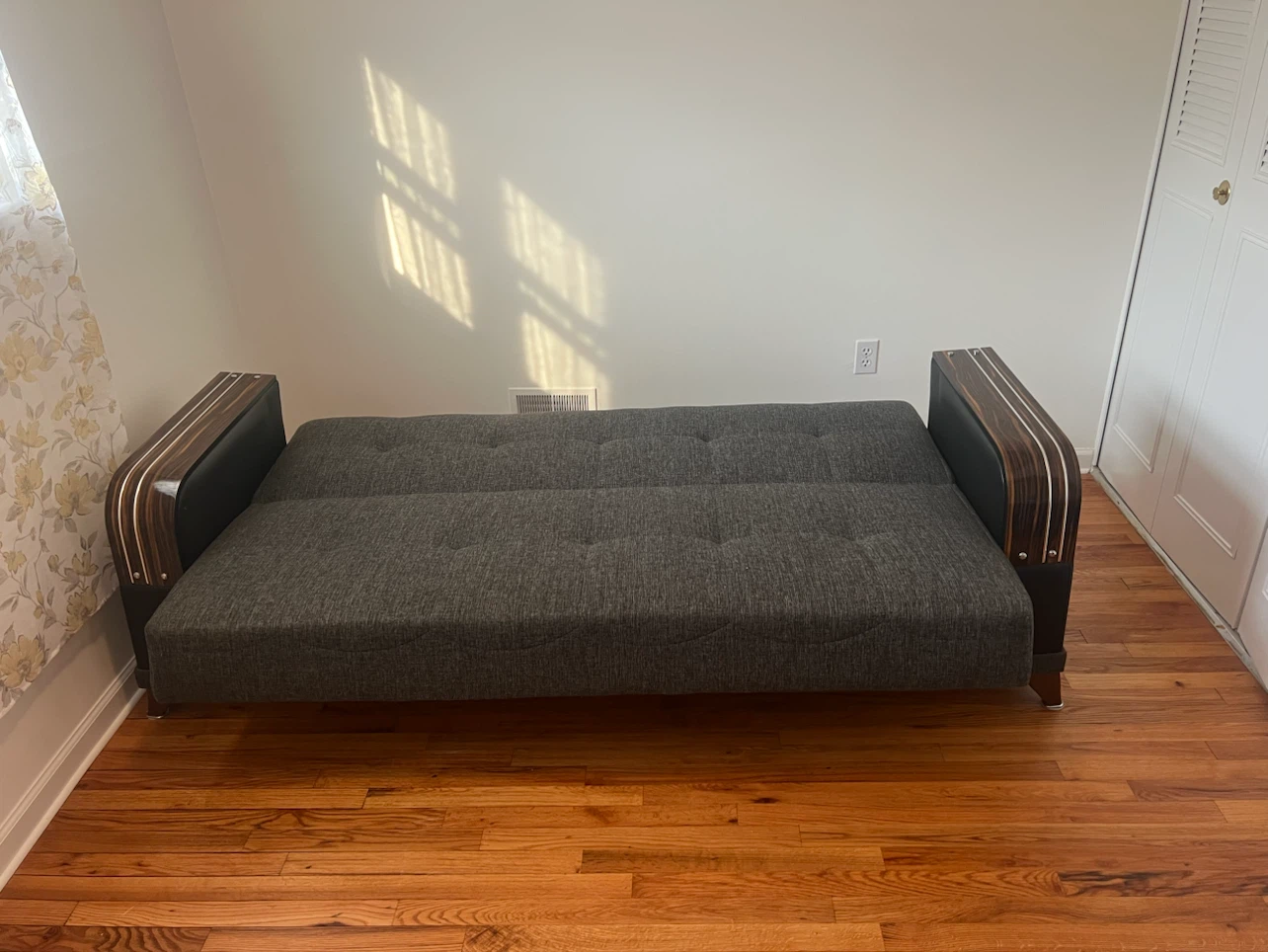 Gray Futon Sofa with Storage - photo 3