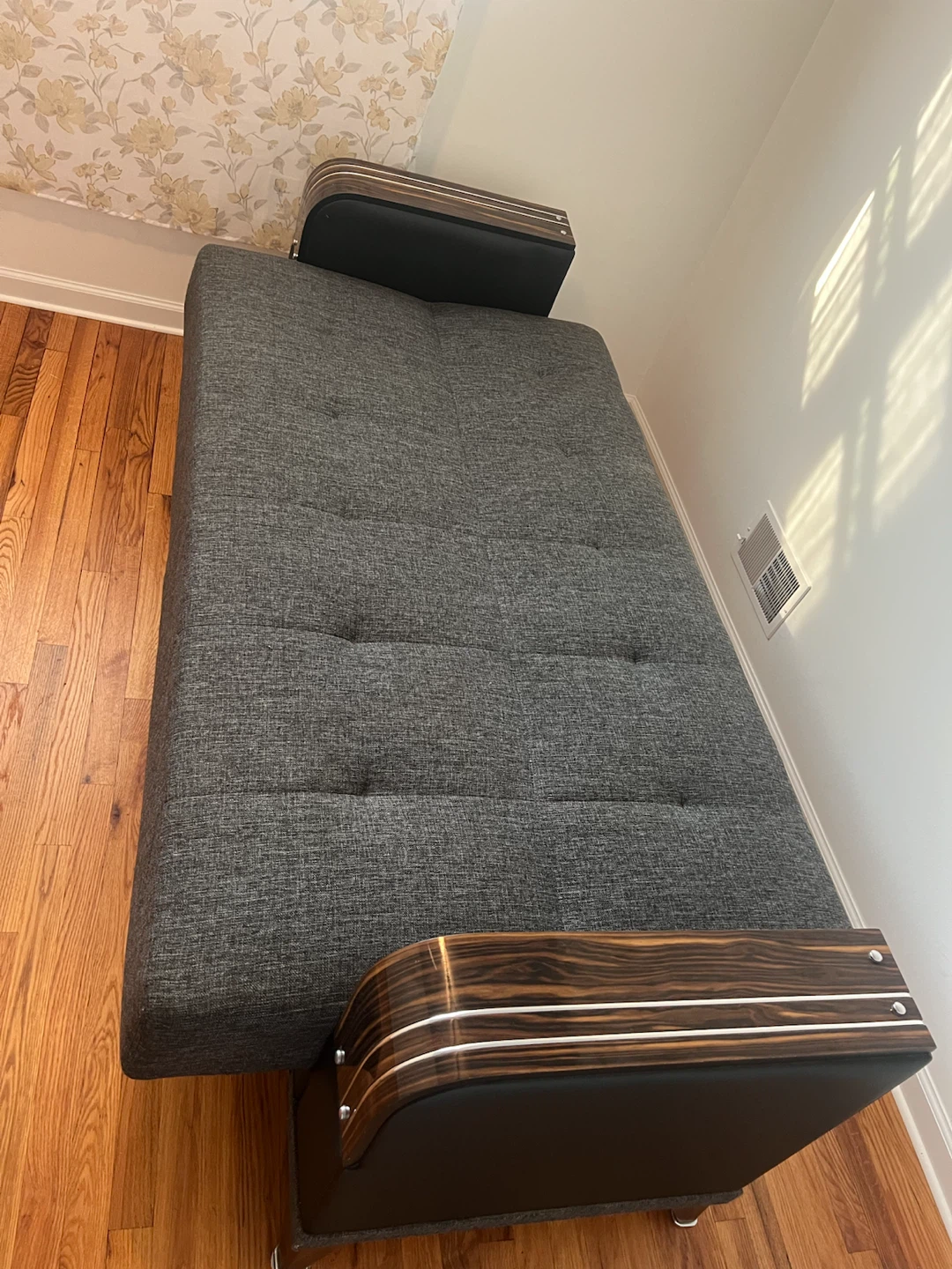 Gray Futon Sofa with Storage - photo 4