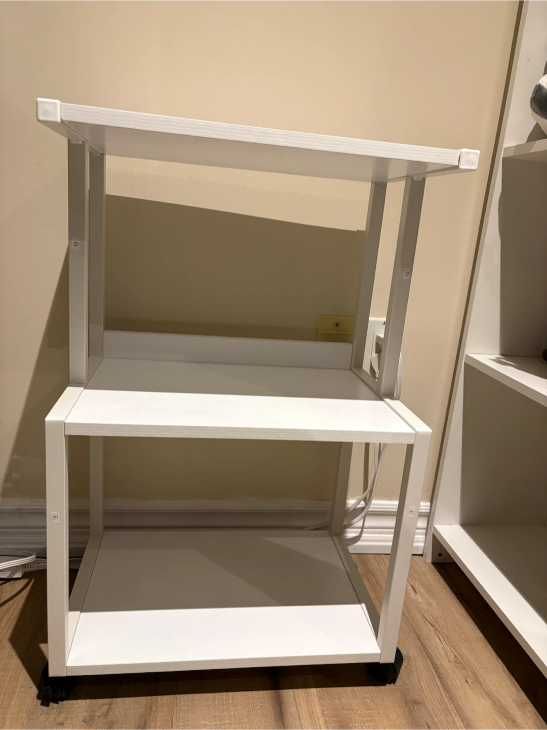White Rolling Printer Stand / Storage Cart with Wheels - photo 2