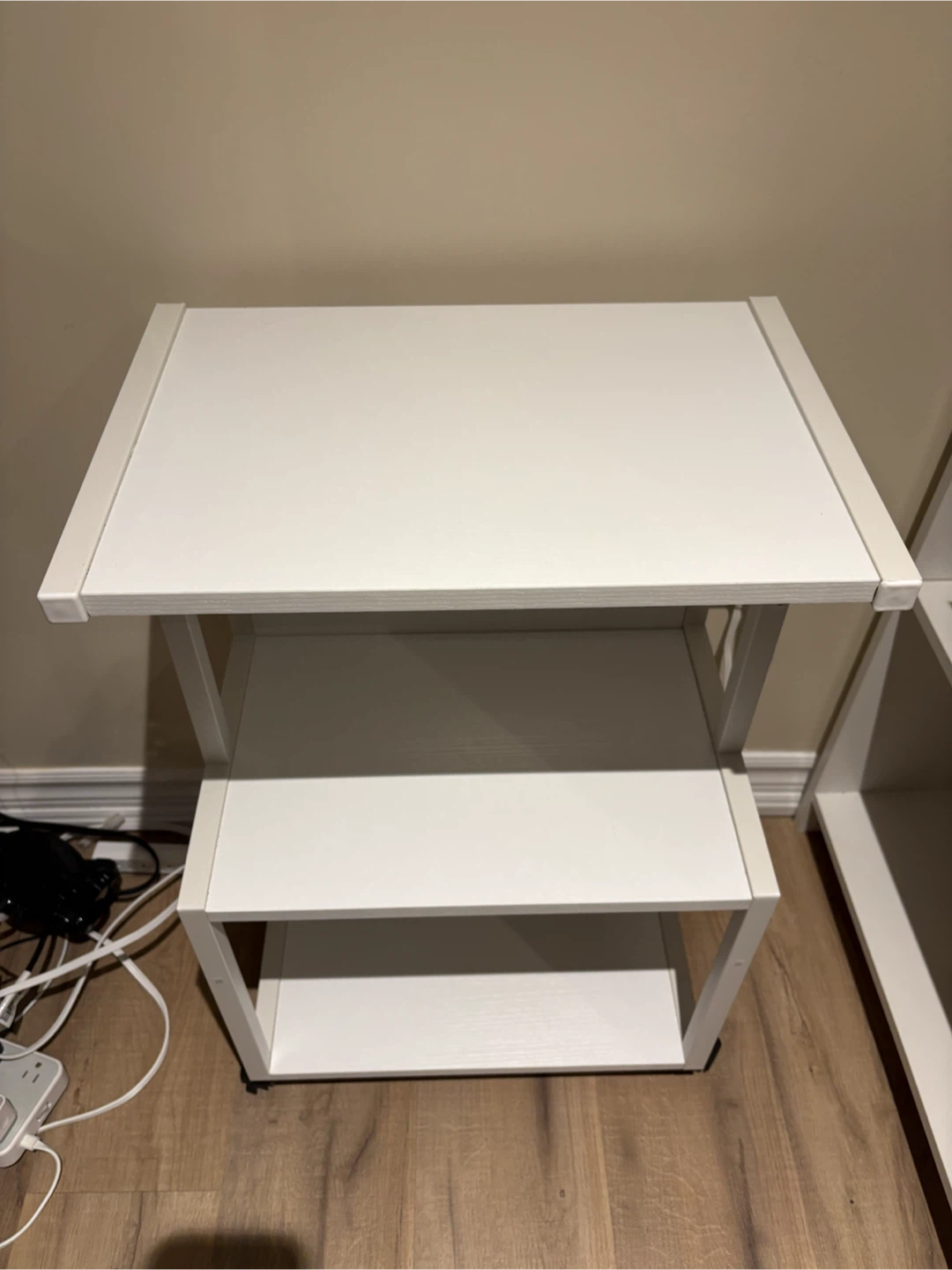 White Rolling Printer Stand / Storage Cart with Wheels - photo 3