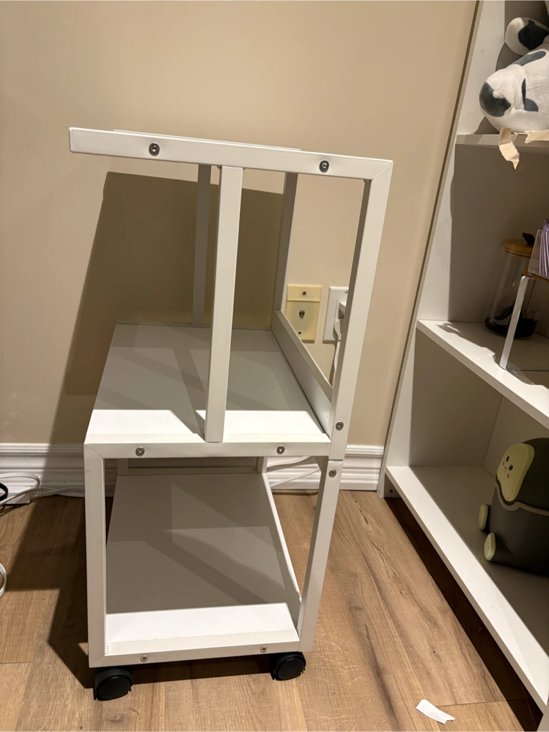 White Rolling Printer Stand / Storage Cart with Wheels - photo 4
