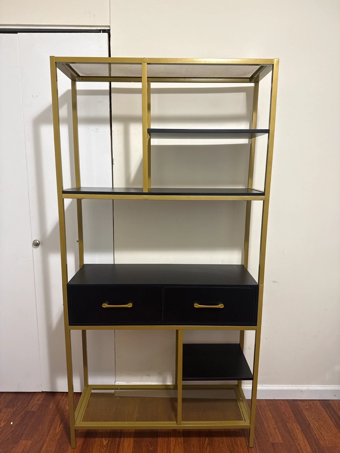 Contemporary Black Bookshelf with 2 Drawers – Great Condition