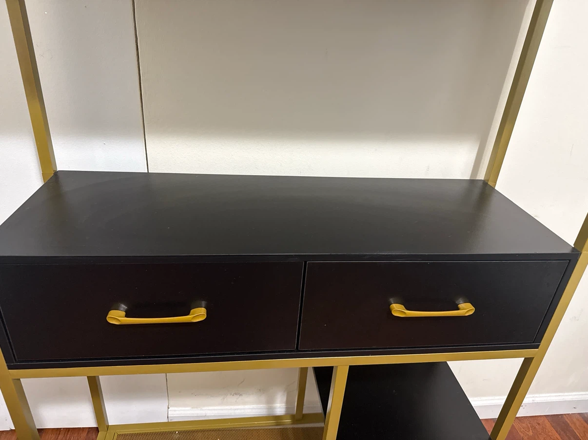Contemporary Black Bookshelf with 2 Drawers – Great Condition - photo 2