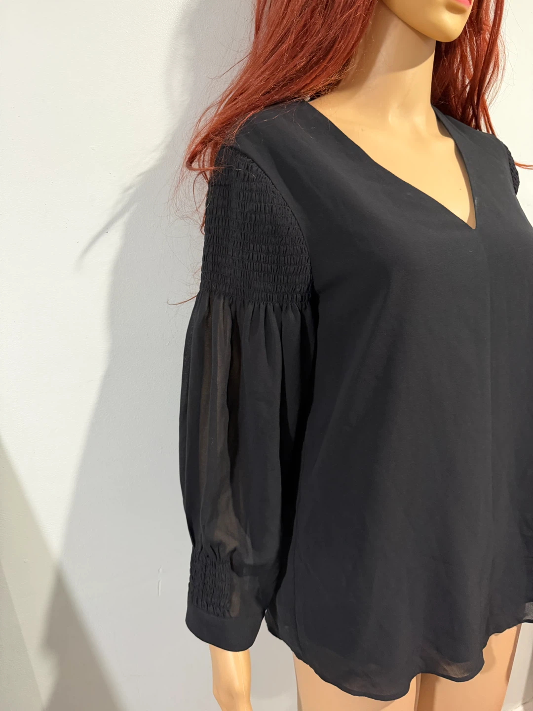 Calvin Klein Black Sheer Sleeve Blouse - photo 2