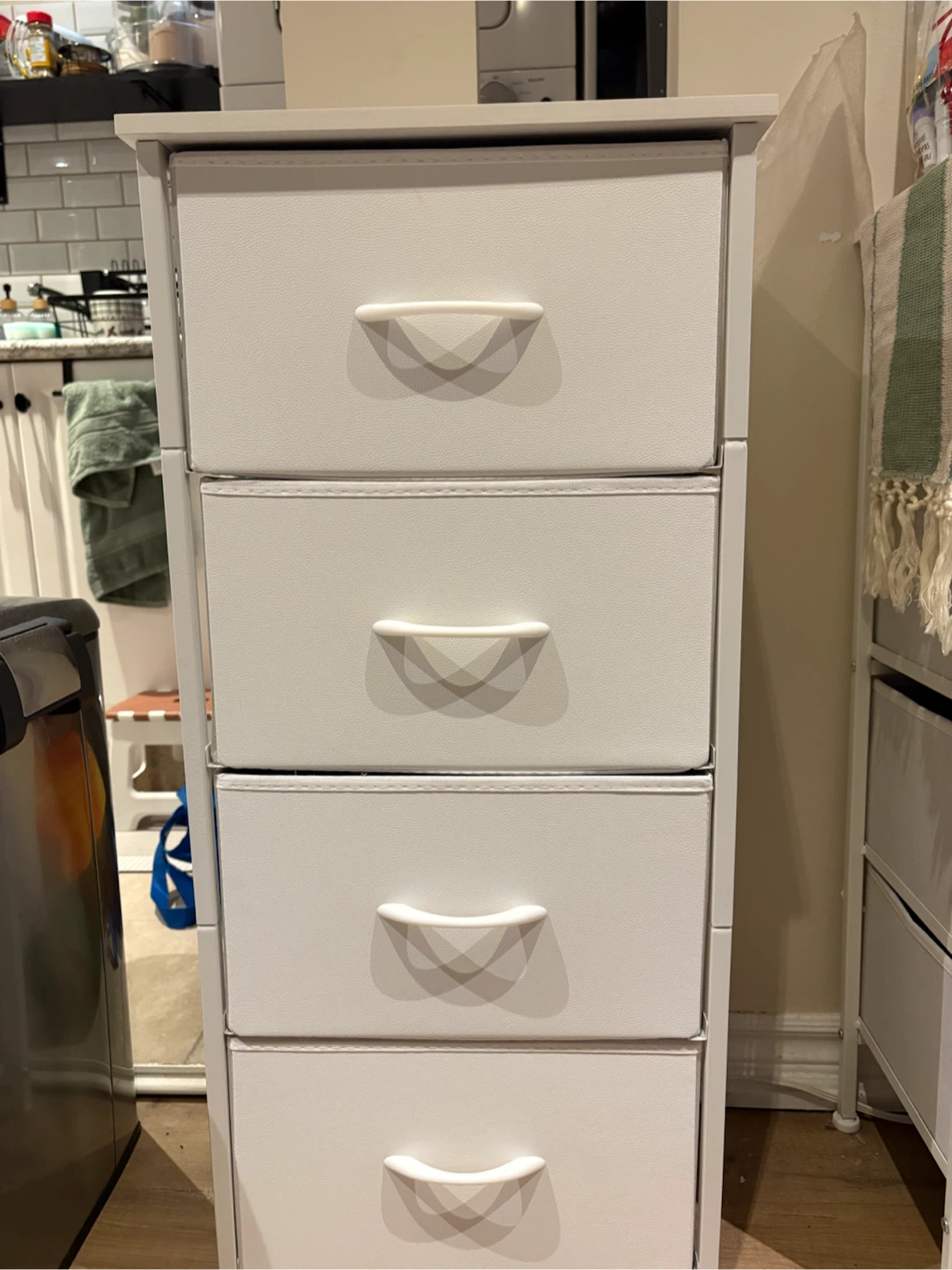 2X White 4-Drawer Fabric Storage Dresser / Organizer