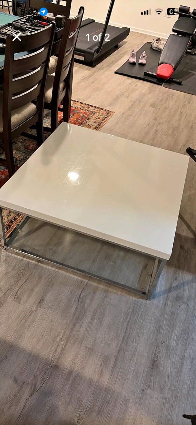Modern White Square Coffee Table