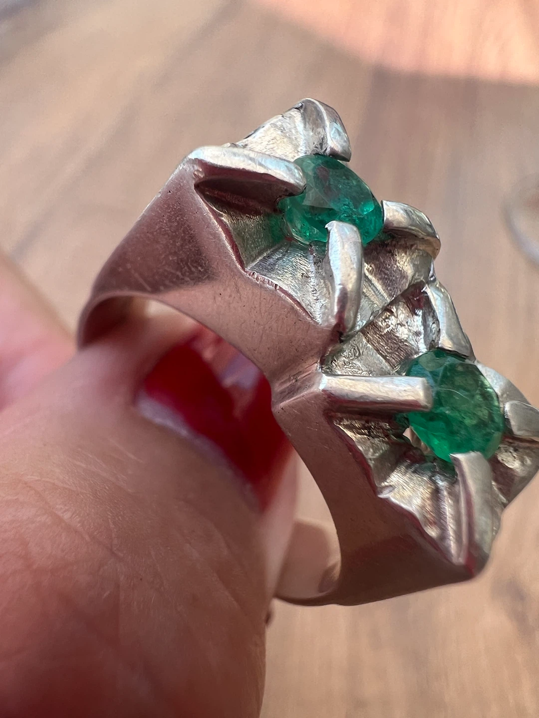 925 Sterling Silver Emerald Ring