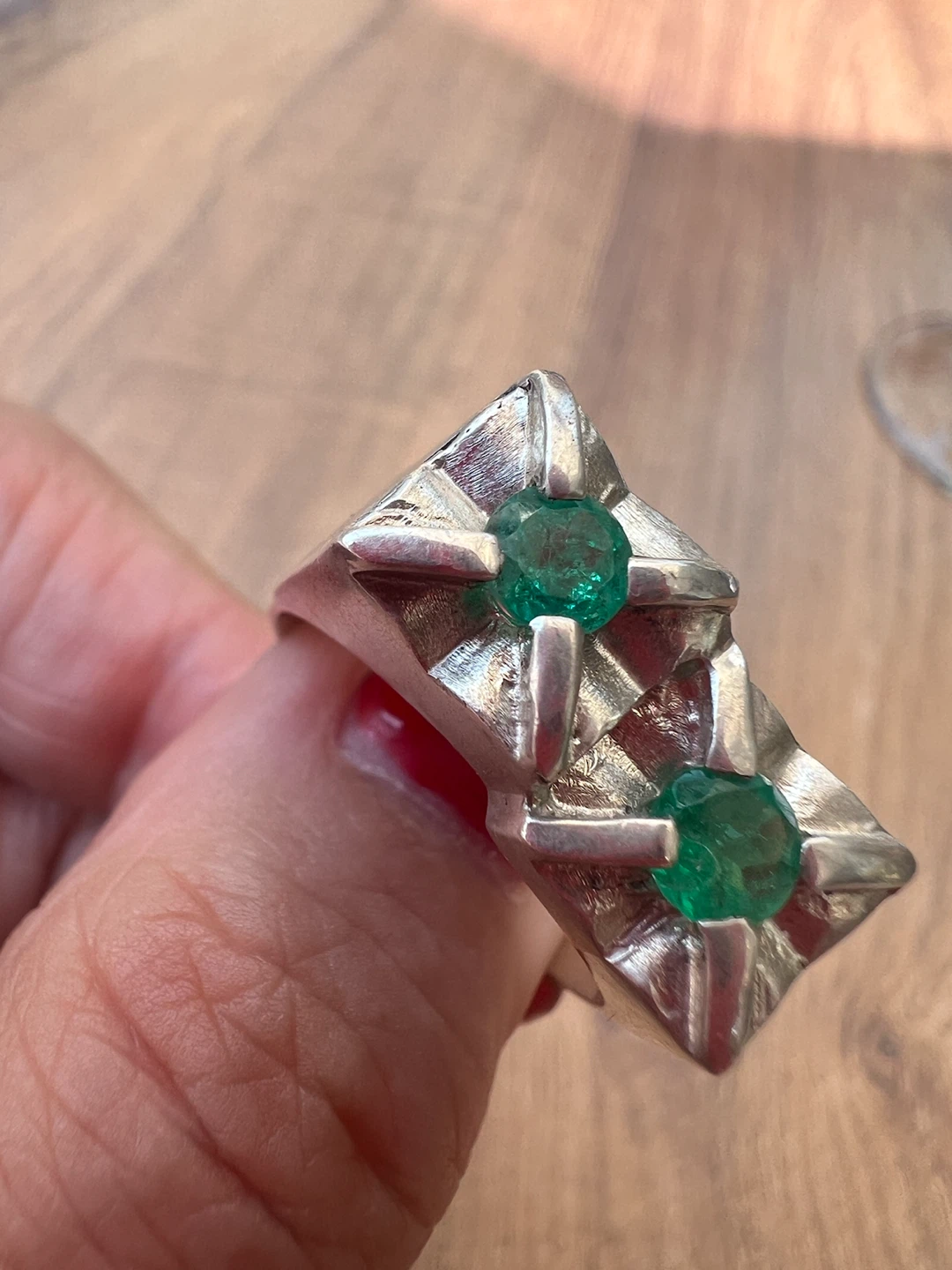 925 Sterling Silver Emerald Ring - photo 3