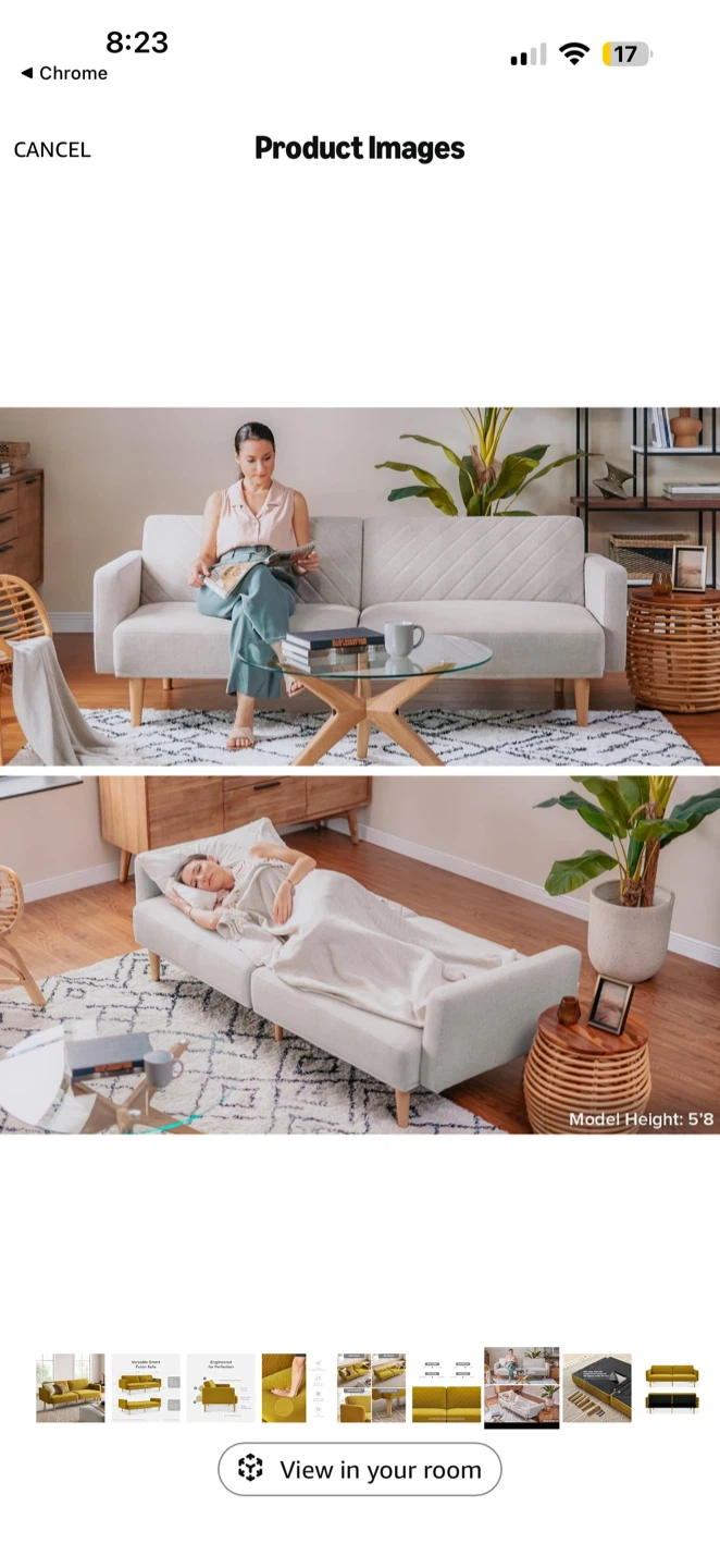 Grey Futon Sofa - photo 4