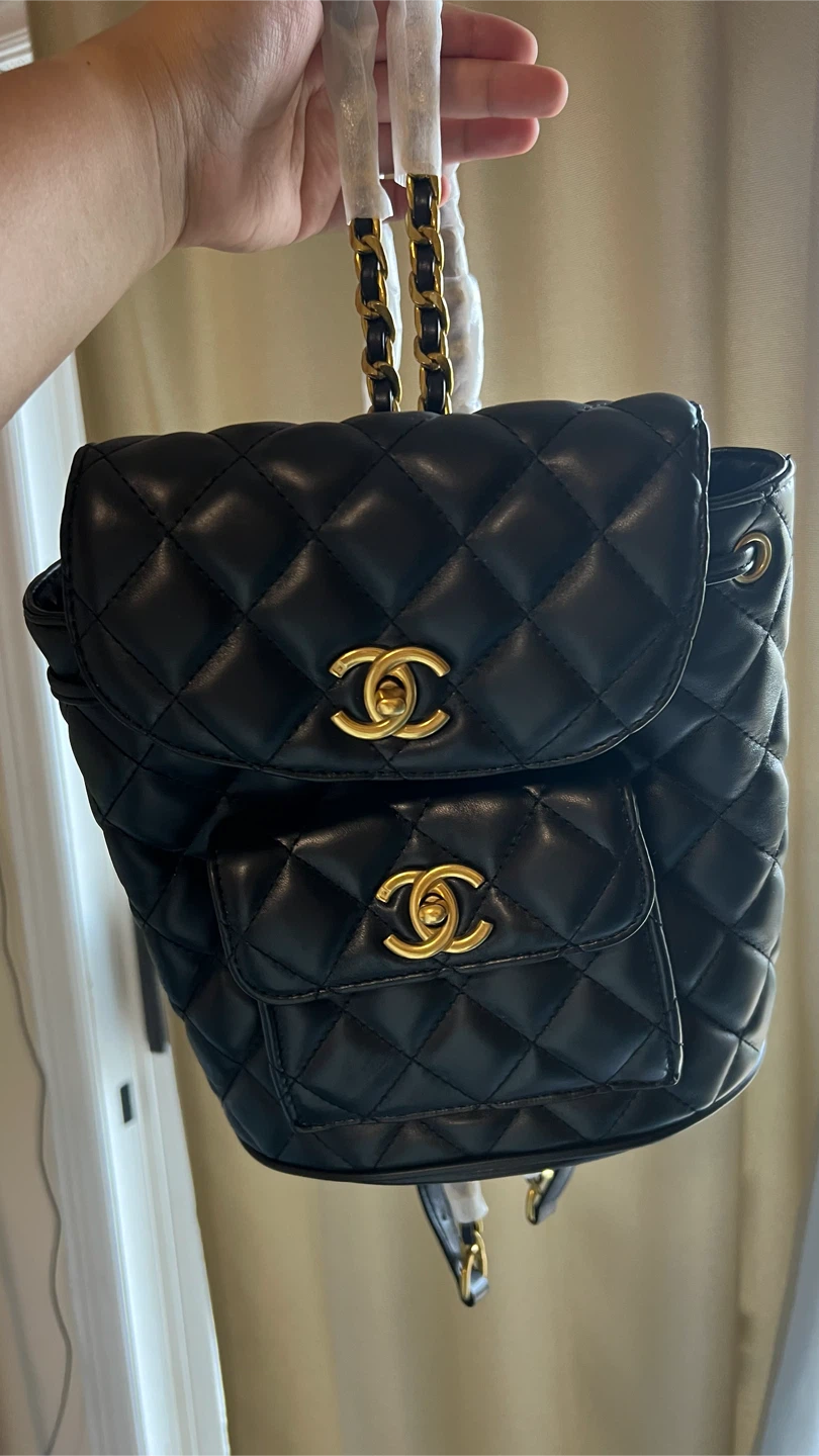 Black Quilted Backpack