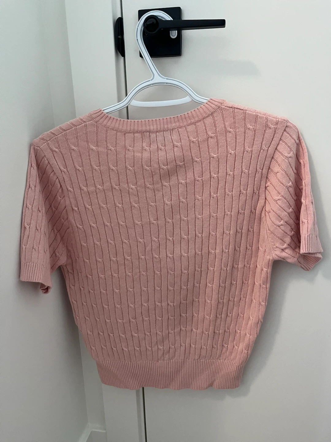 MORREST Pink Cable Knit Short Sleeve Cardigan - photo 2