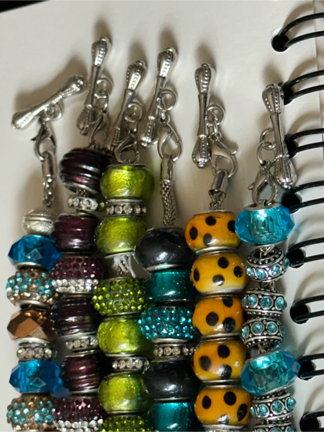 6 beaded European charm bracelets some beads stamped 925 - photo 4