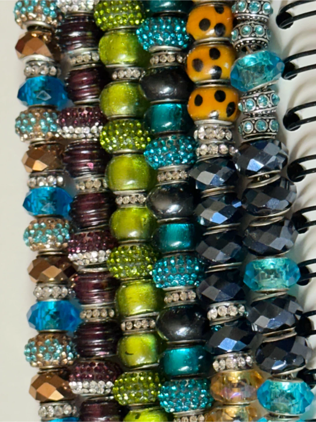 6 beaded European charm bracelets some beads stamped 925 - photo 5