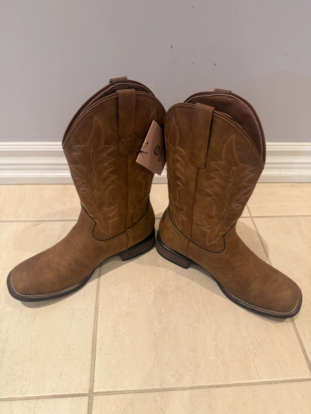 Brown Square Toe Cowboy Boots - photo 2