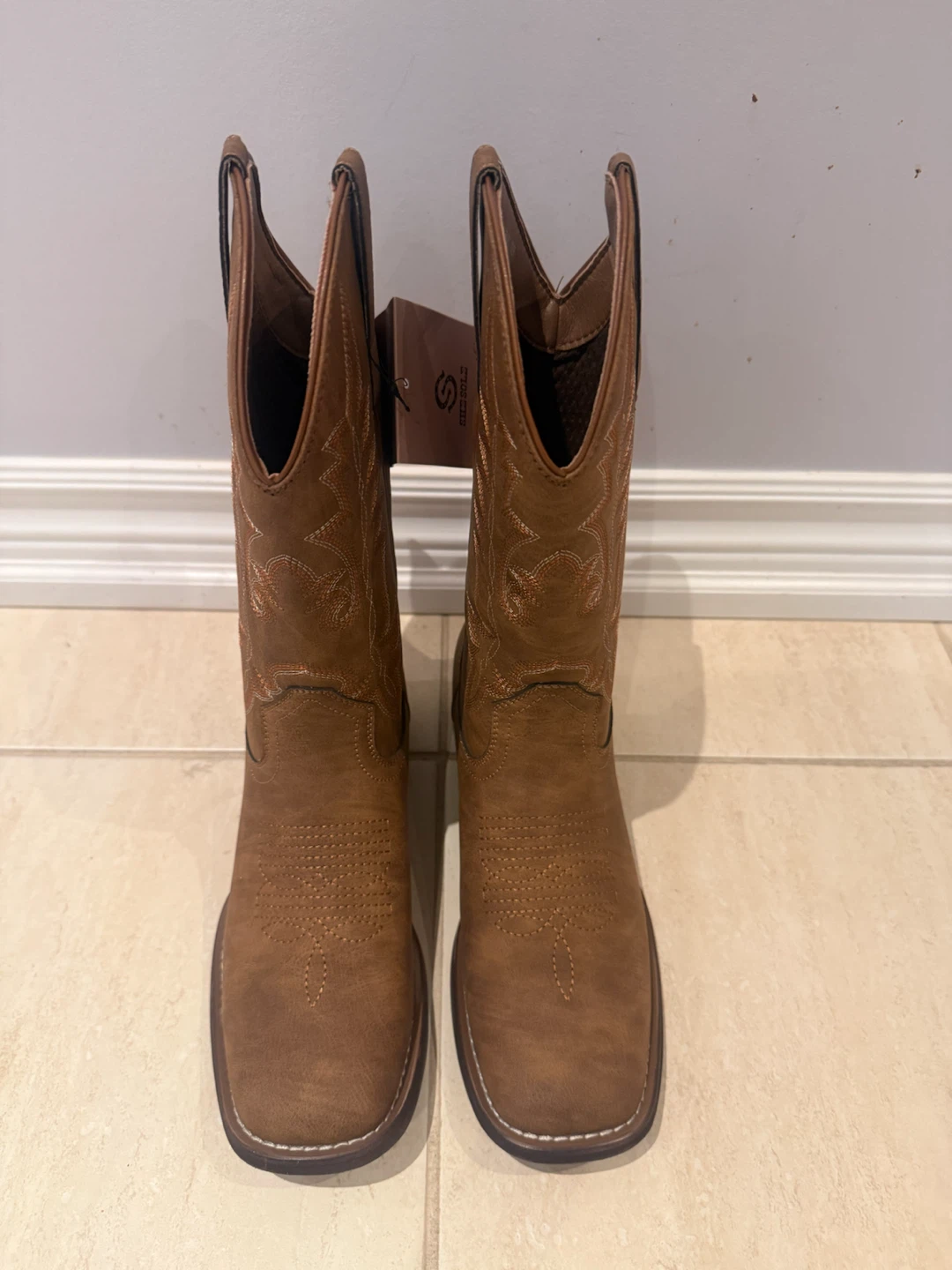 Brown Square Toe Cowboy Boots - photo 3