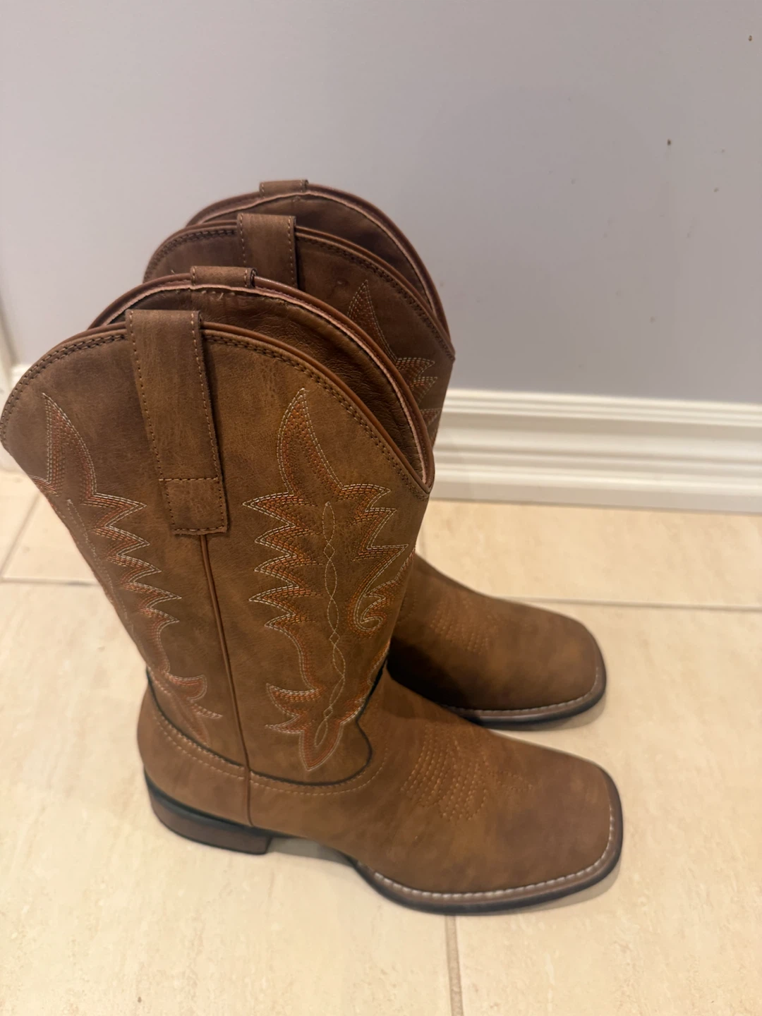 Brown Square Toe Cowboy Boots - photo 4