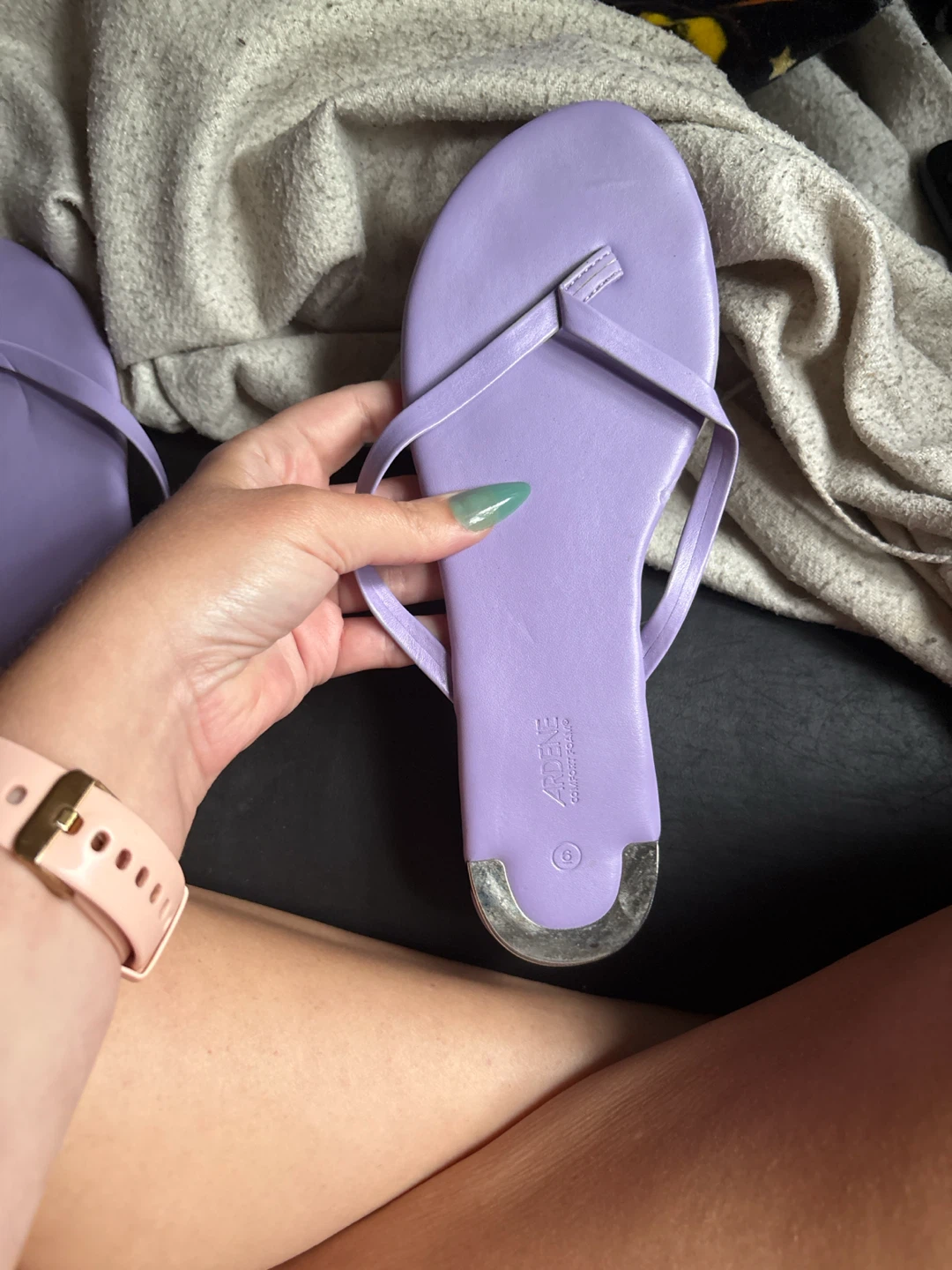 Purple Ardene Flat Thong Sandals