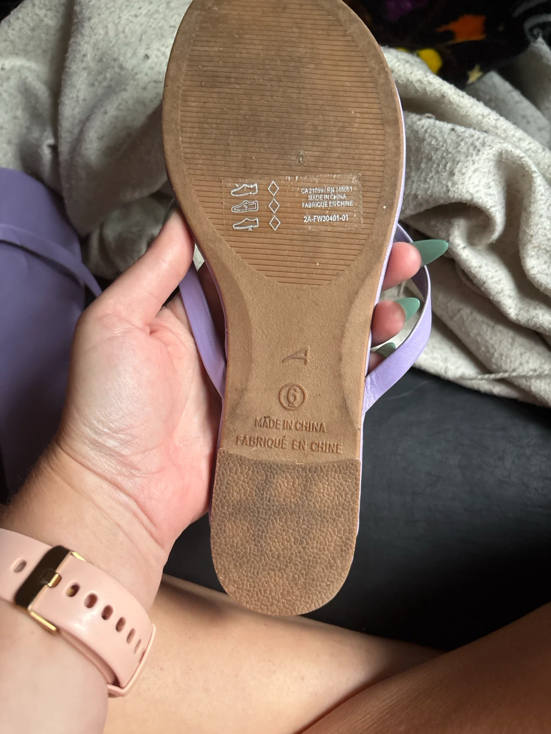 Purple Ardene Flat Thong Sandals - photo 2