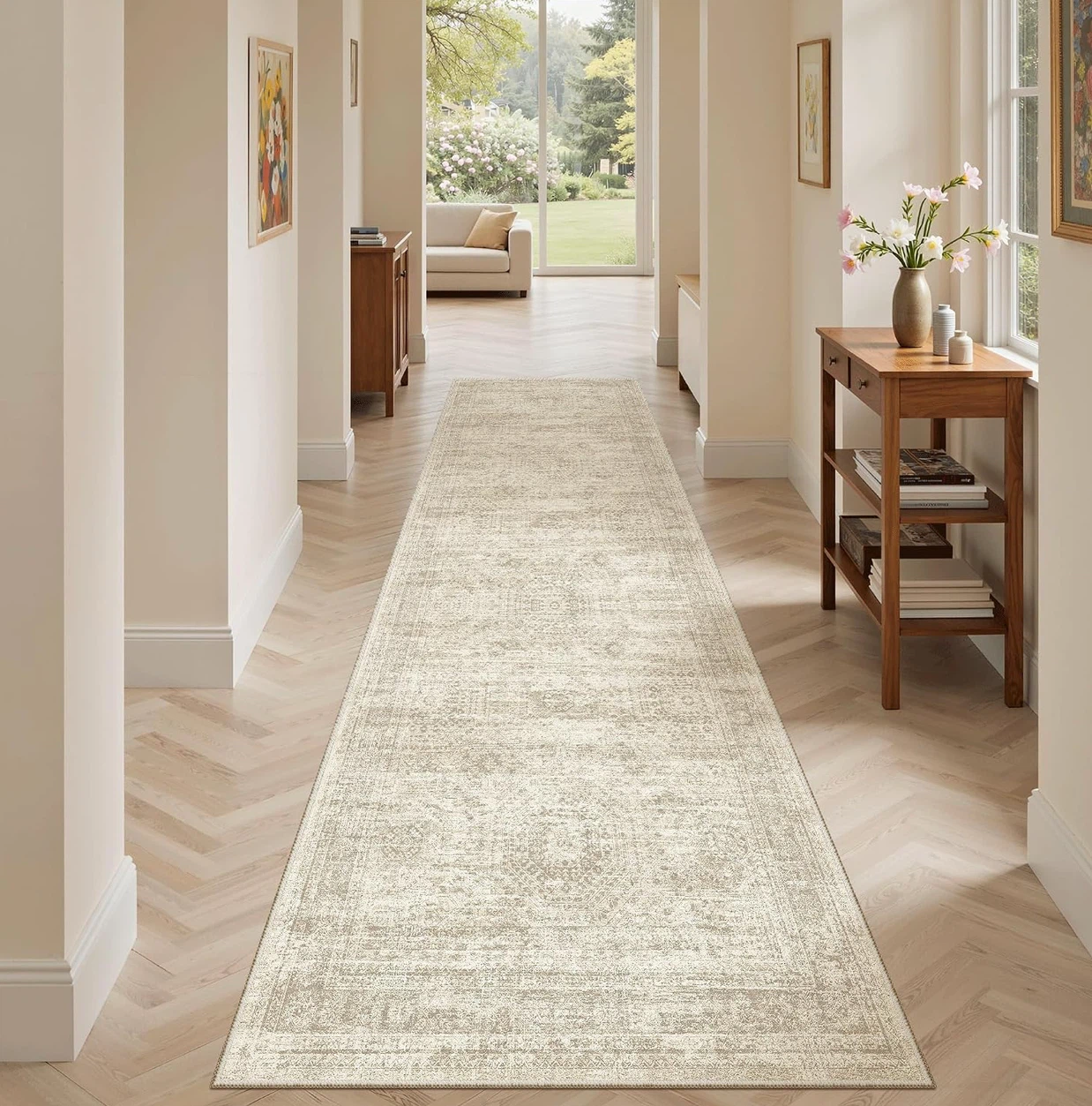 Lightweight Area Rug - Beige & Ivory, 2'x8' - photo 5