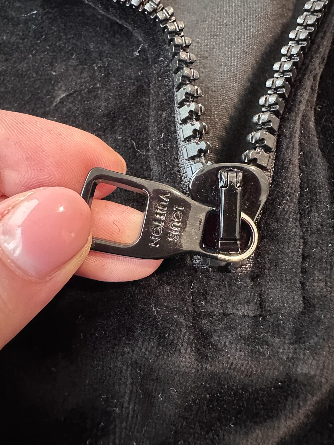 Louis Vuitton Velour Zip-Up Top - Black - photo 4
