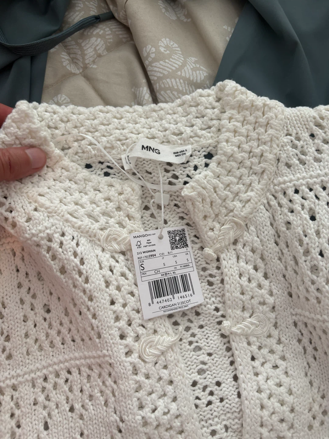 MNG White Knit Cardigan