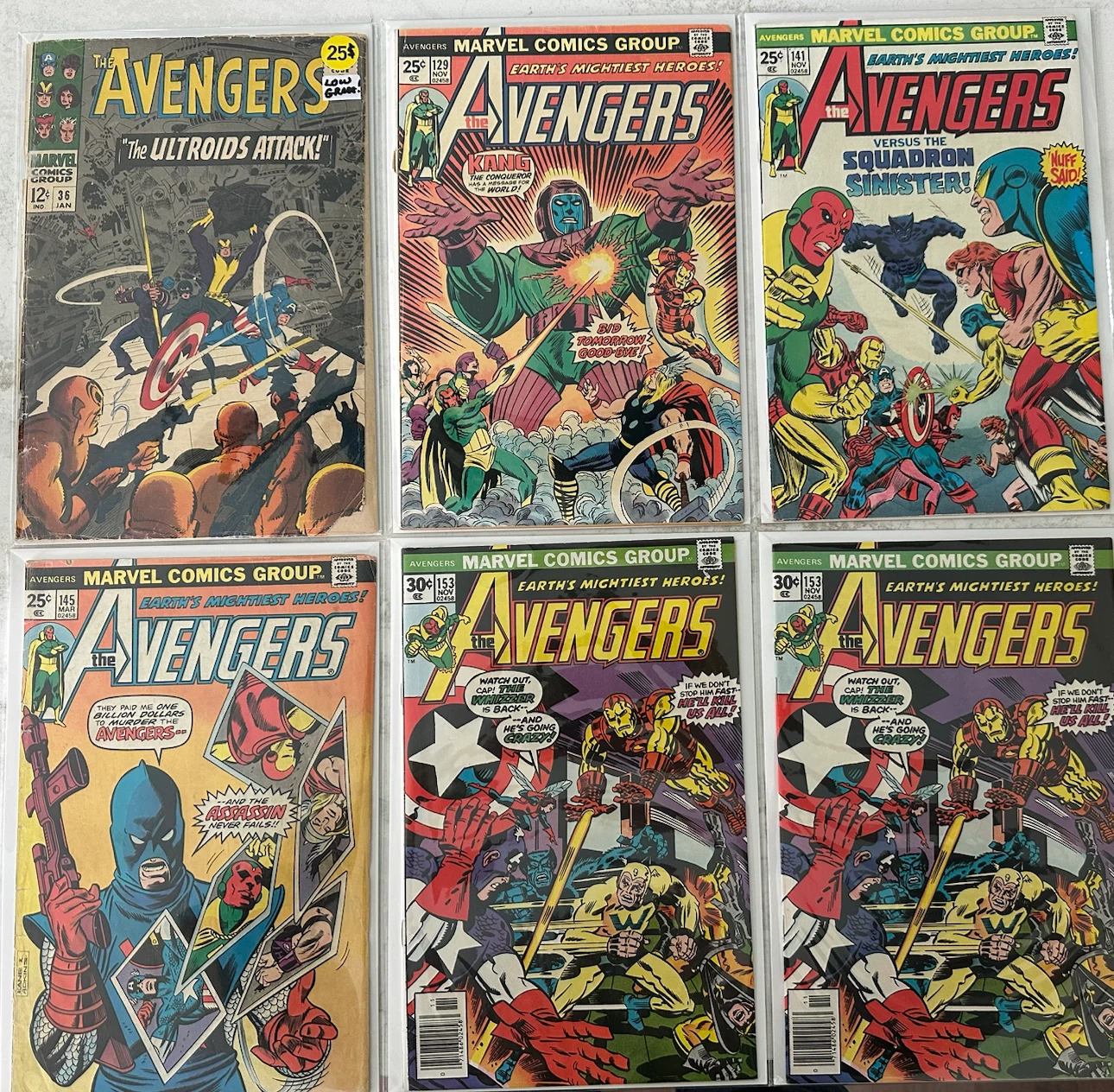 Box of The Avengers Marvel Comics (Priced Individually)