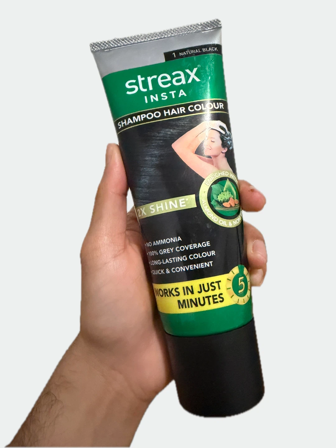 Streax Insta Shampoo Hair Colour - Natural Black (Pack of 3)