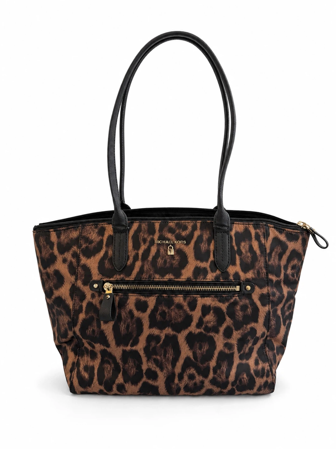 Michael Kors Kelsey Leopard Nylon Handbag