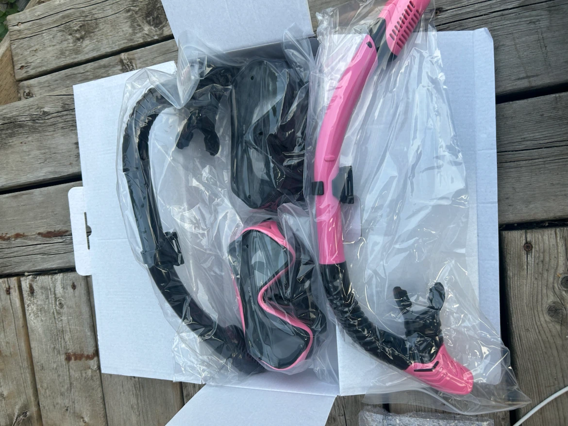 2 Pack Snorkel Set - Black and Pink
