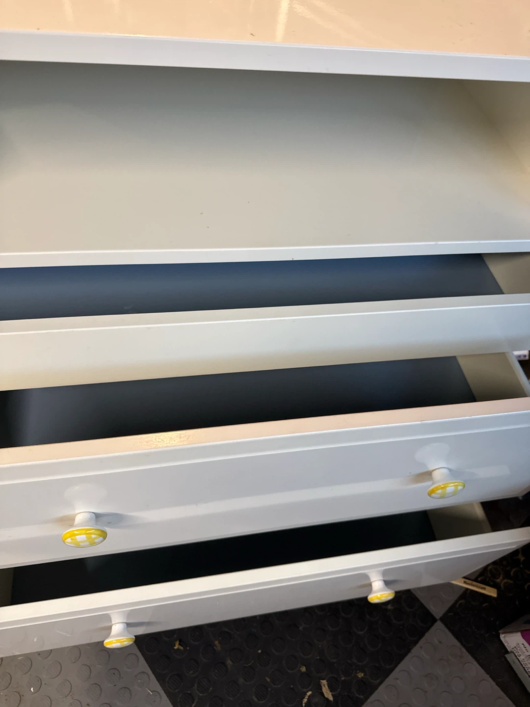 White Dresser with Yellow Gingham Knobs - photo 3