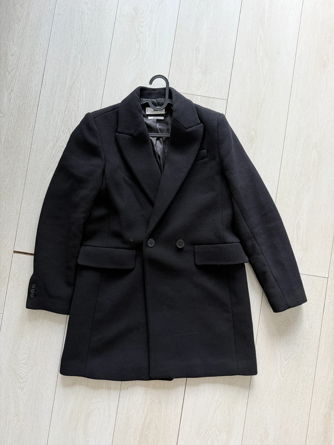 MANGO Black Wool Blend Coat - Size M