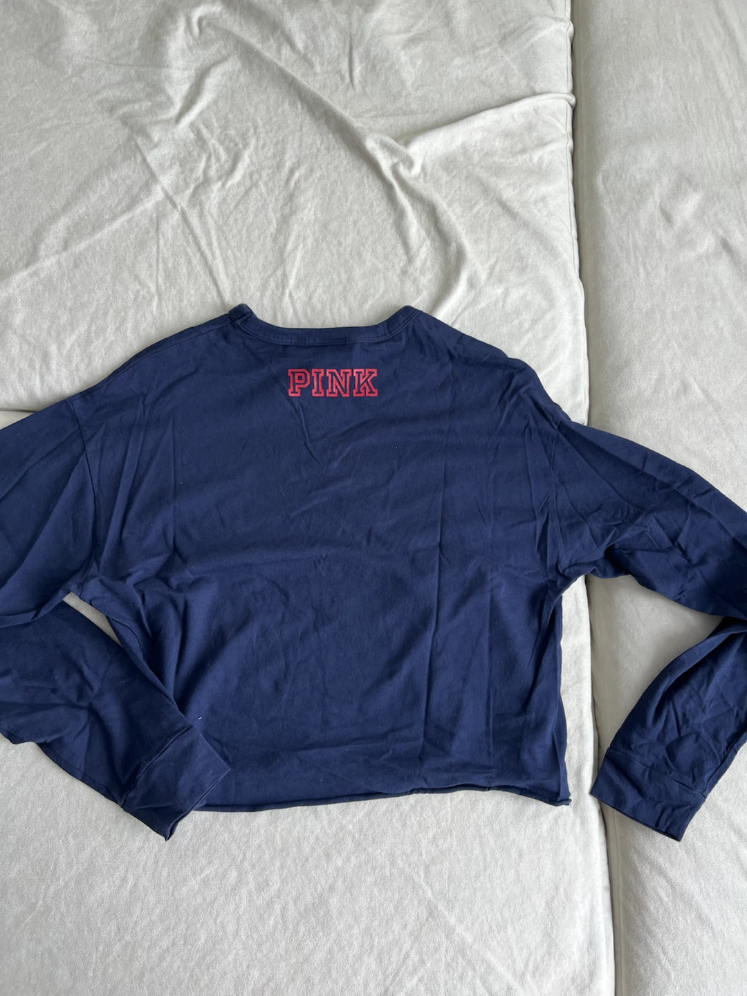 PINK Victoria's Secret U of T Toronto Long Sleeve Cropped Shirt - photo 5