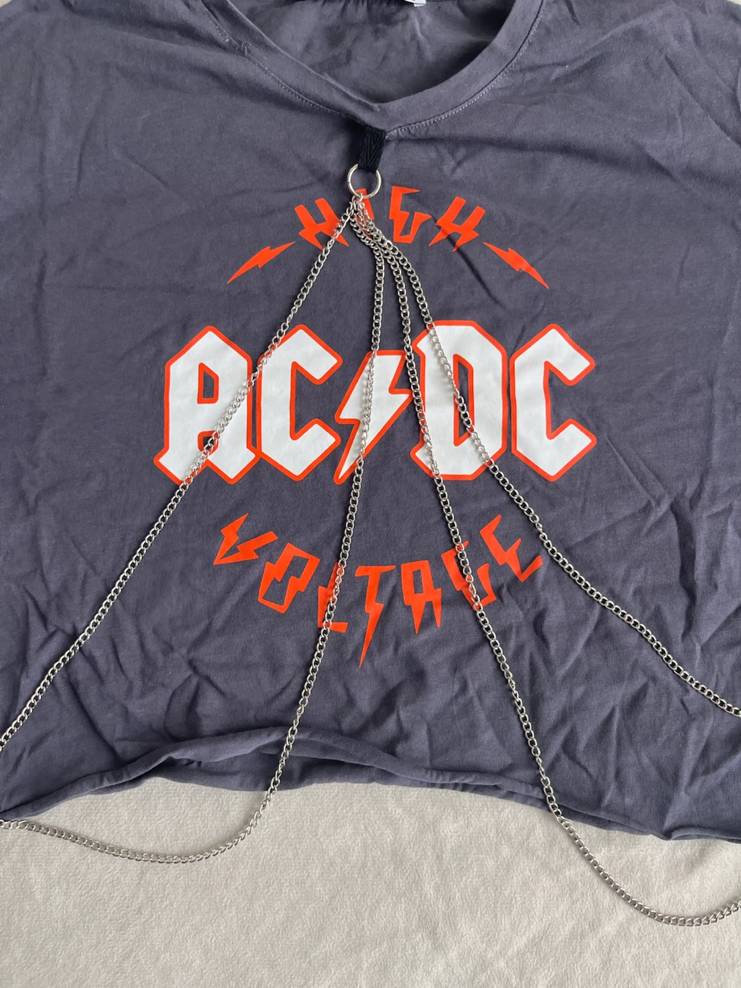 Armalife AC/DC Crop Top with Chains - Size M - photo 2