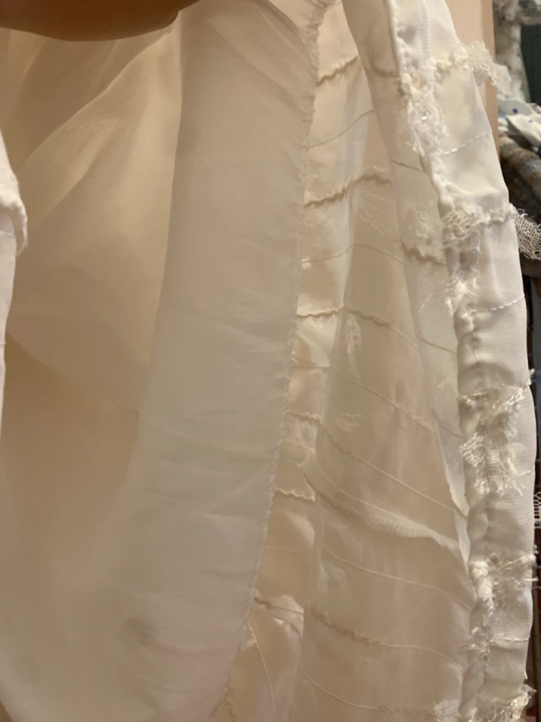 Size S/M Cream White Feather/Tassel Embellished Maxi Dress - photo 5